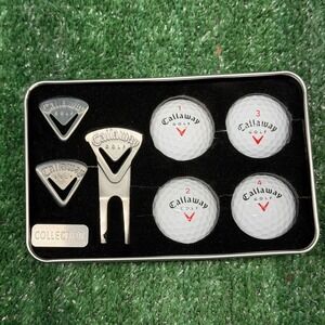 Callaway Golf Big Bertha Silver Tin Golf Accessory Set w/ 3 Balls &  Divot Tool